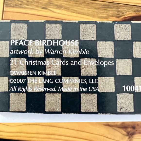 LANG Peace Birdhouse boxed Christmas cards, Artwork By Warren Kimble, 20 Cards - Picture 5 of 10